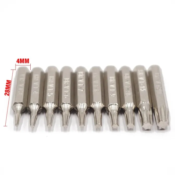 mini%20screwdriver%2010pcs%204mm%20Hex%20Shank%20Torx%2028mm%20Length%20Mini%20Precision%20Screwdriver%20Bits%20T3%20T4%20T5%20T6%20T7%208T%20T9%20T10%20T15%20T20%20Phone%20Repair%20Bit%20Set%20-%20Image%202