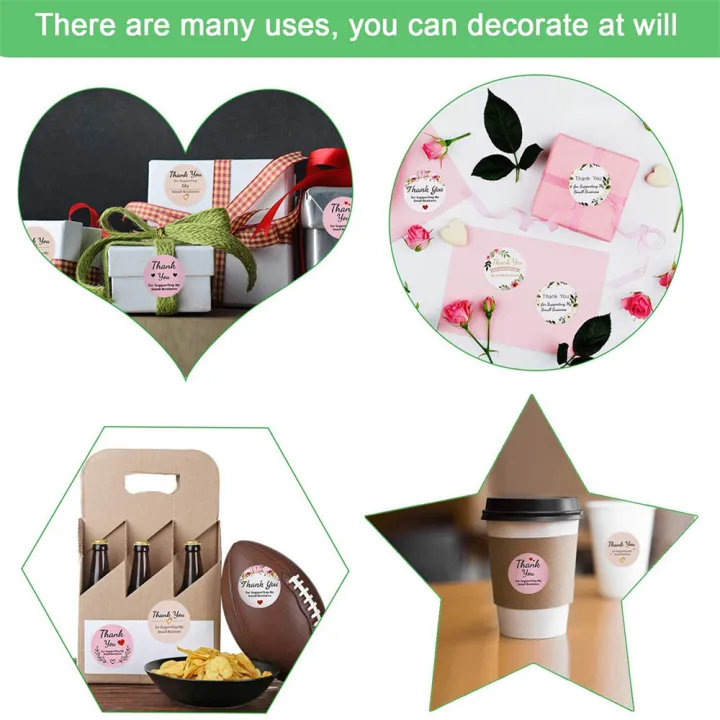 500Pcs%209%20Designs%20Thank%20You%20For%20Supporting%20My%20Small%20Business%20Stickers%20Pink%20White%20Champagne%20Thank%20You%20Label%20Package%20Stickers%20-%20Image%204