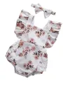 Infant Baby Girls Floral Clothes Ruffle Romper Tops Floral Summer Cute Baby Girl Outfit Clothing The cotton content is greater than 50%. 