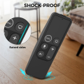 For 2017 Apple TV HD/4K Siri Remote TV Siri Remote 1St Gen Case with for AirTag Holder Anti Slip Silicone Cover, Black. 