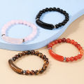 Women Bracelet 8mm Round Beads Natural Stones Elegant Pink Faux Crystal Bridge Ladies Bracelet Fashion Jewelry. 
