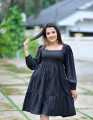 Fashion casual single color frock desaign 2023. 