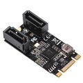 M2 PCIE NVMe SATA6G 2 Port SATA III 6Gb/S M.2 22X42 M Key and B Key Controller Adapter Card JMB582. 