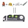 TTLIFE 1 pc 4 in 1 infrared laser level with cross line laser tape 2.5m measure tape multifunction laser level tool. 