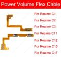 Power Volume Button Flex Cable For Oppo Realme C1 C2 C3 C11 C12 C15 C17 Side Volume Power Mini Keys On OFF Ribbon Spare Parts. 