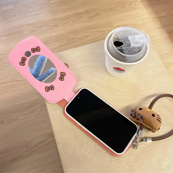 Zebf%20--%20Luxury%20leopard%20print%20cute%20Hello%20Kitty%20make%20up%20mirror%20flip%20protect%20Case%20for%20iPhone%2013%2014%2015%2016pro%20Max%20retro%20mobile%20phone%20KT%20cover%20-%20Image%206