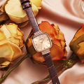 Fashion Elegant Women PU Leather Watches Creative Steel Dress Bracelet Wristwatches Ladies Square Quartz Clock Gift 1Pcs. 