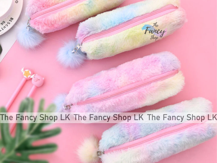 Pencil%20Case%20Pouch%20Plush%20Fluffy%20Faux%20Fur%20Korean%20Cute%20Kawaii%20School%20Stationery%20Makeup%20Pouch%20Rabbit%20Fur%20Ball%20Rainbow%20-%20Image%202