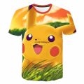 Pokemon Pikachu Mewtwo 3D Summer Fashion Cartoon T-shirt Anime Pokémon Hip-Hop Casual Children Short Sleeves Boys And Girls. 