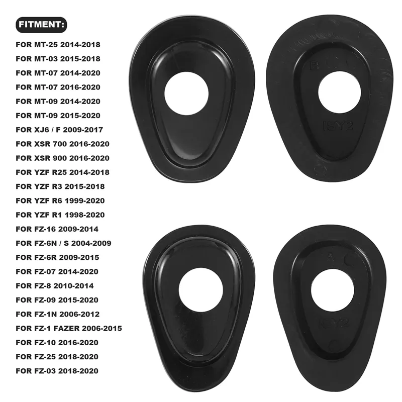 Turn Signal Indicator Spacers / Adapters For Yamaha YZF R6, R1, FZ1, Fazer - Damineding T032-A