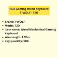 RGB Gaming Wired Keyboard T-WOLF - T20. 
