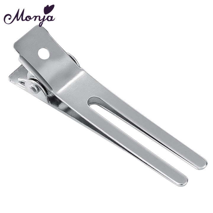 Monja Steel Hair Clips Hairdressing Setting Curl Hairpins Double Prong Barrettes Salon or Home Hair Accessories