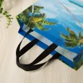 【ALLGOOD】1Pcs Coconut Tree Printed Handbags Casual All-Match Shoulder Bags Eco Friendly Shopping Bag Portable Travel Bag High Capacity Tote. 