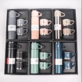 Romantic Premium Stainless Steel Thermo Flask- 500ml Vacuum Insulated Bottle with Two Cups - Hot & Cold Drinks - Multi Colors Gift Set. 