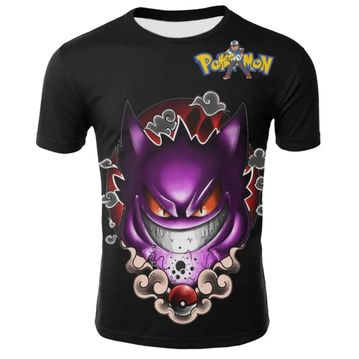 New%20style%20fashion%20short-sleeved%20anime%20Pokemon%20Pikachu%20floral%20print%20T-shirt%20summer%20round%20neck%20casual%20loose%20kids%20size%20shirt%203-14t%20-%20Image%206