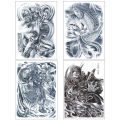 Full back large tattoo sticker waterproof temporary tattoos carp Lotus Dragon Buddha fake tatoo body art painting for men women. 