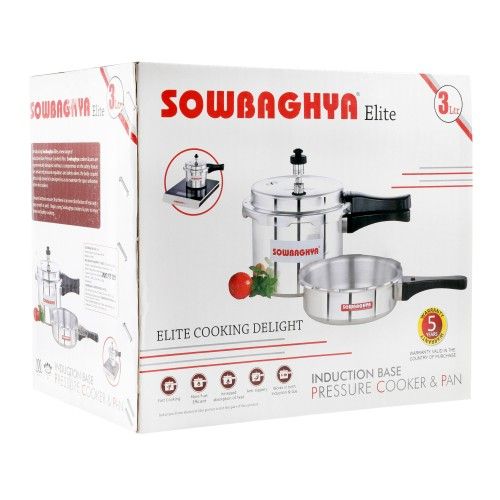 Elite Induction Base ALU Pressure Cooker & PAN - 3Ltr