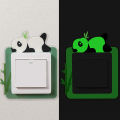 Luminous Animal Switch Sticker Cartoon Sticker Glow In The Dark Fluorescent Decoration Panda Switch Sticker Home Kid Room Decor. 