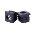 Square Tubing Pipe End Caps Insert Plugs M8 Thread 20X20mm 40Pcs Black. 