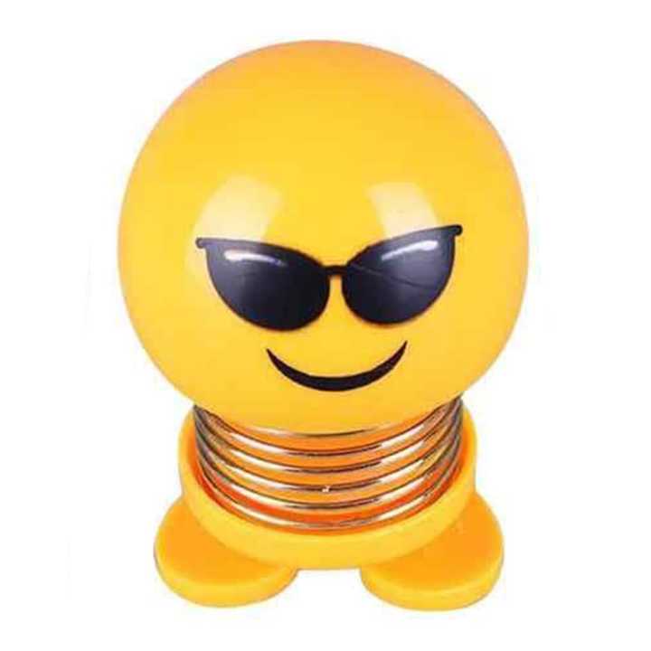 Smiling Face Spring Bouncing Doll Car Smiley Doll Cute Emoji Bobble ...