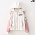 New Top Korean Style Girl Jacket College Loose All-Match Small Hooded Wide Korean Style . Fresh Windbreaker Student Style Autumn Clothes 〖. 