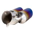 62mm Car Exhaust Tail Pipe Muffler Stainless Steel Double Oblique Outlet End Pipe Paint Blue. 