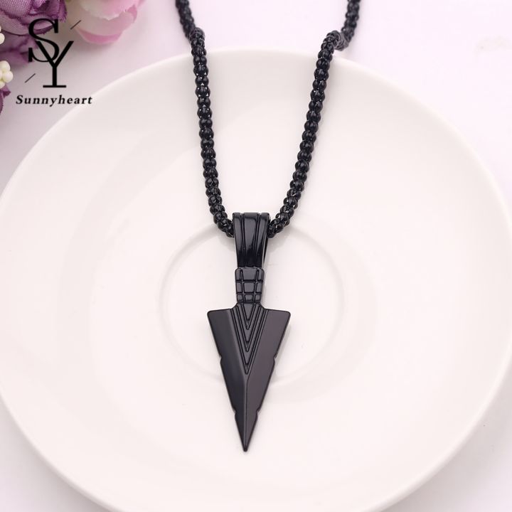 Sunny%20Arrowhead%20Pendant%20Men%20Necklace%20Vintage%20Alloy%20Chain%20Spearpoint%20Necklace%20Fashion%20Accessories%20-%20Image%204