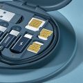 Cable set Mini Digital Gadgets Storage Box,Multifunction Data Cable Storage Set Box,Universal Smart Adapter Combination Set,Data Cable Box Travel Storage,Portable Phone Accessories Storage. 