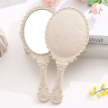 Vintage Carved Handheld Vanity Mirror Makeup Mirror Salon Makeup Vanity Hand Mirror Handle Cosmetic Compact Mirror for Women. 