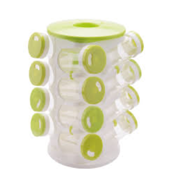 16Pcs Condiment Set 360 Rotating Spice Jar Rack Kitchen Cruet Condiment ...