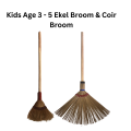 Kids 3 - 5 years Coconut Ekel Broom & Coir Broom Set  – Made in Sri Lanka. 