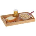 Serving Tray Bamboo - Wooden Tray with Handles - Great for Dinner Trays, Tea Tray, Bar Tray, Breakfast Tray, or Any Food Tray. 