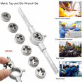 8PCS/Set Handheld Metric Screw Die Set, M3-M12 Wrench Bearing Steel Coarse Thread External Thread Cutting Tapping Hand Tool Kit. 