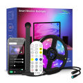 Smart TV Backlight RGB Strip Lights 16.4 ft Music Sync 12 scene modes APP Remote Control RGBIC USB Led TV Lights with Cameras. 