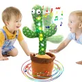 Rechargeable Dancing Singing Talking Cactus Plush Toy Electric 120 Songs Dance And Twist Luminous Recording Learning To Speak Lighting Tongue - Dancing Cactus toy plant. 
