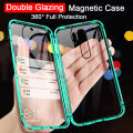 【BestGO】360 Full Cover Tempered Glass Case For VIVO Y20 / VIVO Y20i / VIVO Y20S / VIVO Y12S / VIVO Y12A  / V2026 V2027 V2029 V2032 V2038 V2043 V2102 Magnetic Metal Flip Phone Case. 