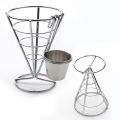 8 Pcs French Fries Stand Cone Basket Fry Holder with Dip Dishe Cone Snack Fried Chicken Display Rack Food Shelves Bowl. 