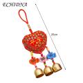 New Year Pendant Colorful Embroidered Wind Chimes for Festive Car Decoration Vibrant Metal Bell Hanging Decor Chinese-style Wind Chime Sachet. 