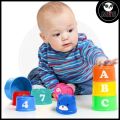 Stacking Pile Up Tower Count Cups Baby Toy Numbers Letters Educational Colorful Stacking Cups Plastic Toy. 