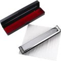 Feifan 24 Hole Tremolo Harmonica Mouth Organ with Case Phosphor Bronze 24 Holes Key of C 24 Holes 8K Titanium Harmonica Tremolo Tone Key C Harp Mouth Organ Musical Instruments. 