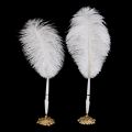 White Ostrich Quill Feather Signing Pen Gorgeous Holder Wedding Guest Book Vintage Feather Wedding Pen Set Party Signing Pen. 