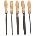 High Carbon Steel File Set with Wooden Handles Rasp File for Wood, Metal, Plastic, 5 Pieces (Steel File). 