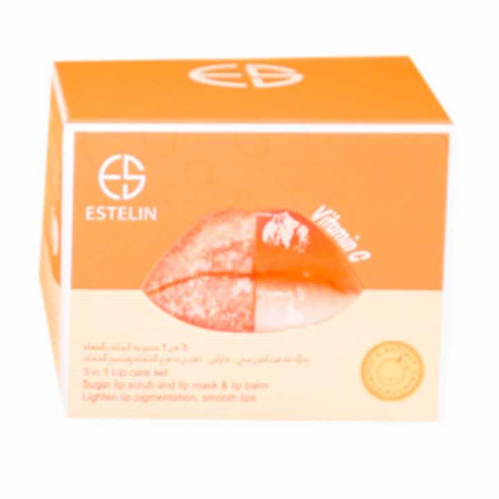 ESTELIN 3 in 1 Lip Care Set Vitamin C Sugar Lip Scrub Moisturizing Lip Balm Lighten Lip Pigmentation - 5g