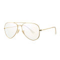 QP  Classic Aviator Metal Frame Eyeglasses with FREE  Sunglasses Cloth. 
