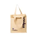 MYSU Heavy Duty Brown Eco Friendly Large Canvas Tote Bag with Zipper - 14.5 inches (L) * 3 inches (W) * 16 inches (H) - Holds up to 15kg. 