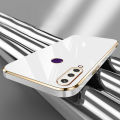 AnDyH New Straight Edge Plating Phone case for Huawei Y6P Y8P 2020 Luxury Fashion Plating Silicone Phone Cover with Free lanyard. 