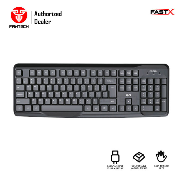 FANTECH GO K211 Smooth Typing Keyboard 104 Keys Spill Resistant Keyboard