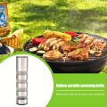 Stainless Steel Spice Jars Bottle BBQ Picnic Seasoning Container Manual Grinder Outdoor Barbecue Condiment Storage Organizer. 