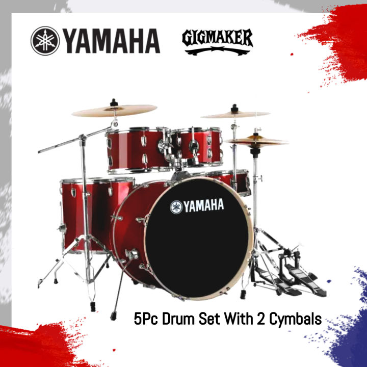 YAMAHA%20Gig%20Maker%205Pc%20Acoustic%20Full%20Drum%20Set%20With%20Cymbals%20&%20Seat%20-%20Image%203