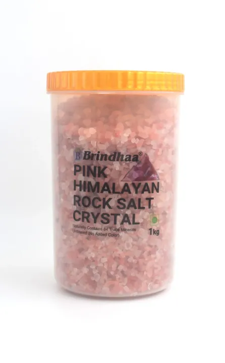Brindha himalayan pink rock salt crystals 1kg - Indian import